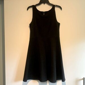 Black jersey knit sleeveless dress